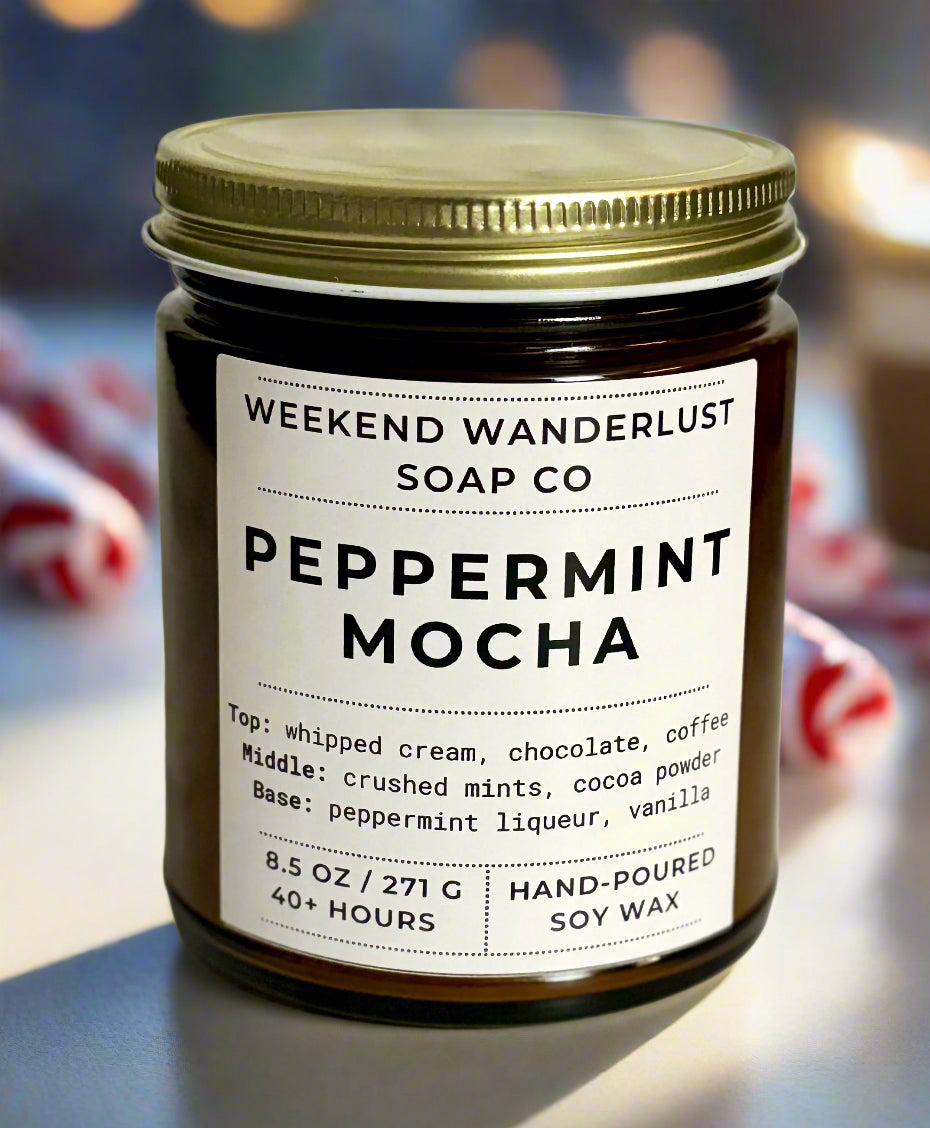 Peppermint Mocha | Amber Glass Soy Candles