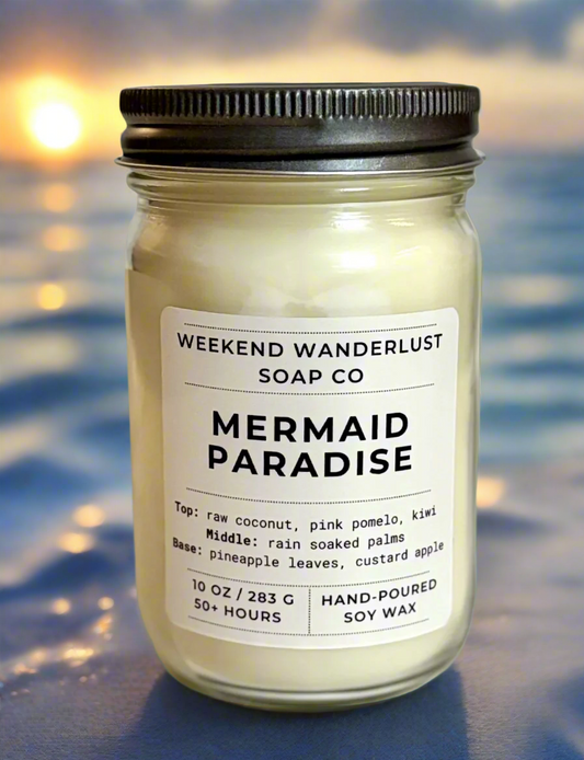 Mermaid Paradise | Clear Glass Soy Wax Candles