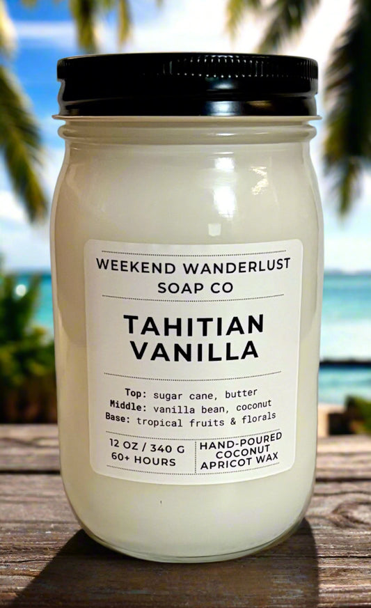 Tahitian Vanilla | Clear Glass Apricot Coconut Wax Candles