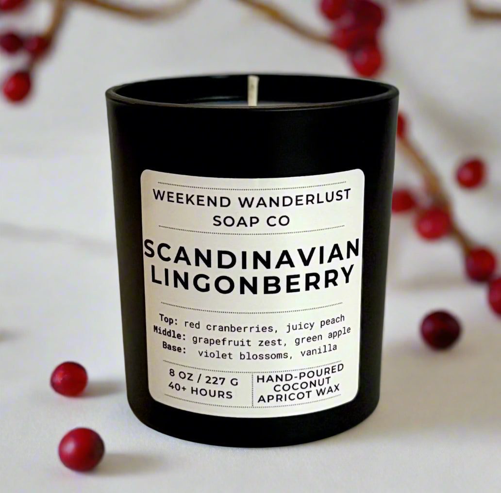 Scandinavian Lingonberry | Black Tumbler Apricot Coconut Candles