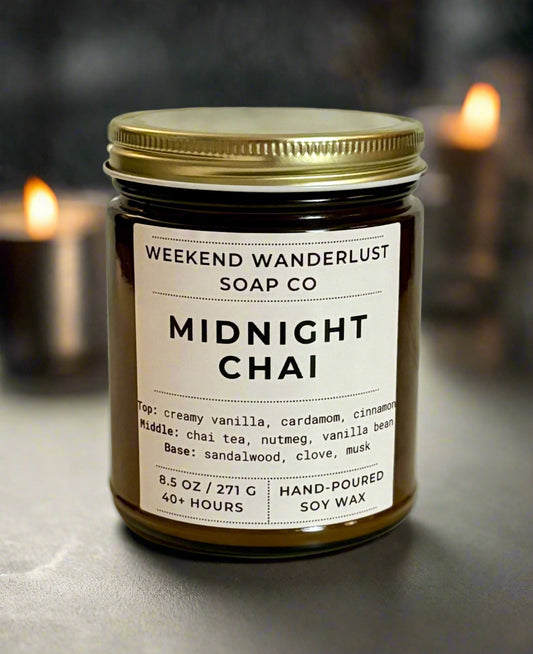 Midnight Chai | Amber Glass Soy Candles