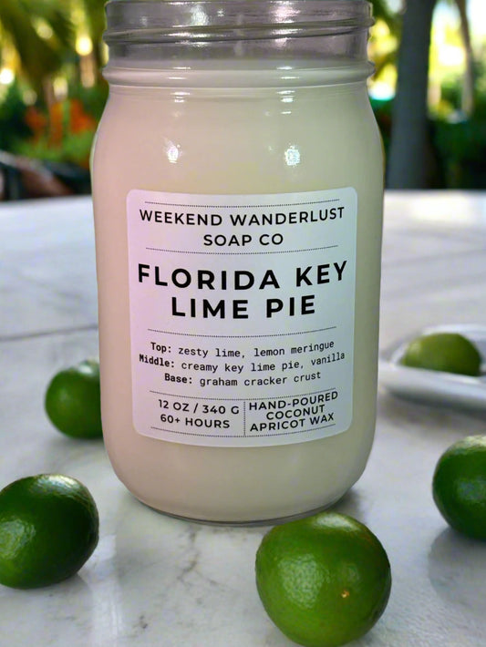 Florida Key Lime Pie | Clear Glass Apricot Coconut Wax Candles