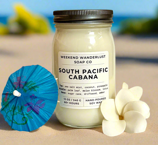 South Pacific Cabana | Clear Glass Soy Wax Candles