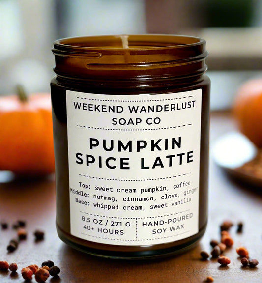 Pumpkin Spice Latte | Amber Glass Soy Candles