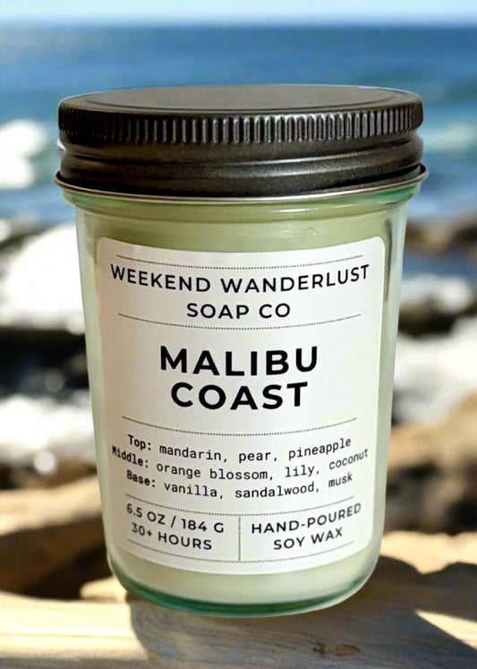 Malibu Coast | Clear Glass Soy Wax Candles