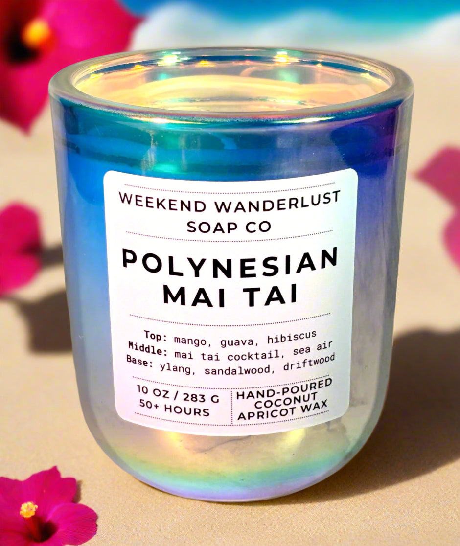 Polynesian Mai Tai | Prism Tumbler Jar Coconut Apricot Wax Candles