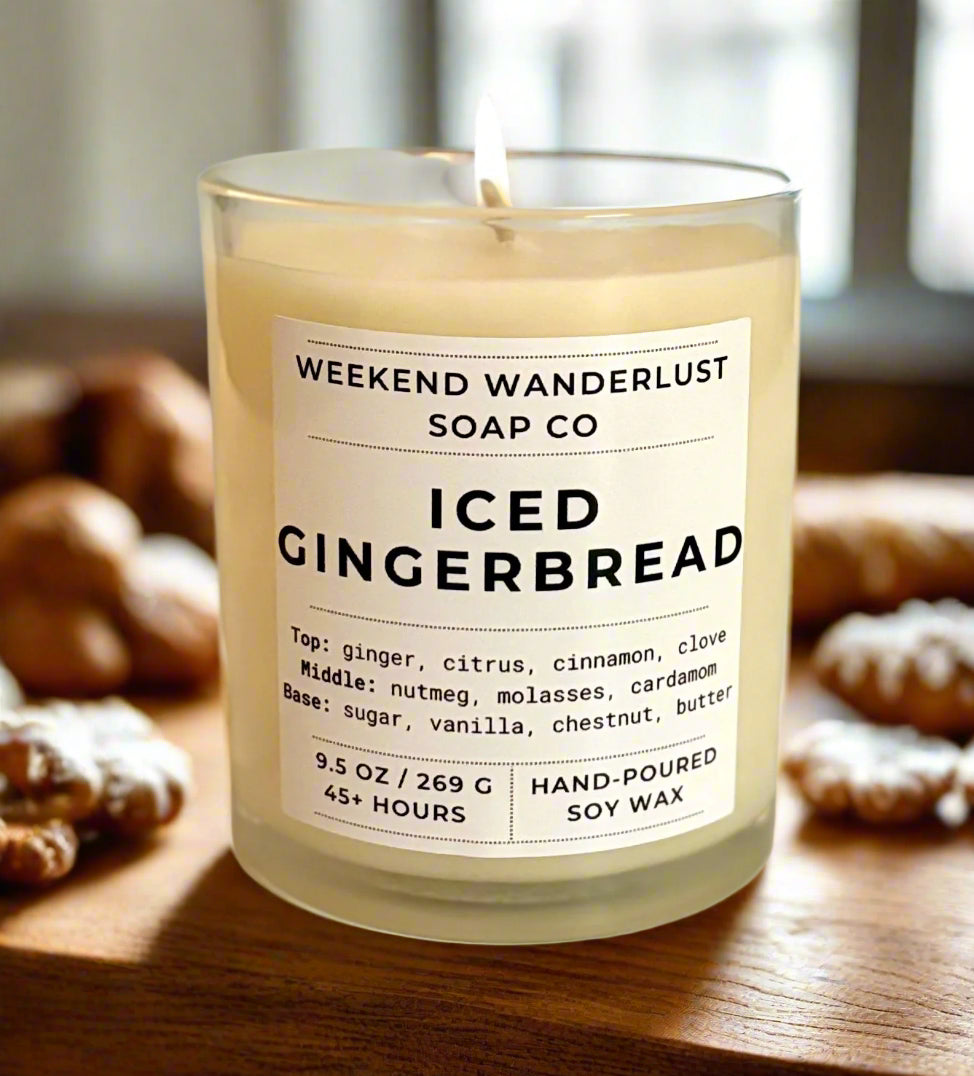 Iced Gingerbread | Clear Glass Soy Candles