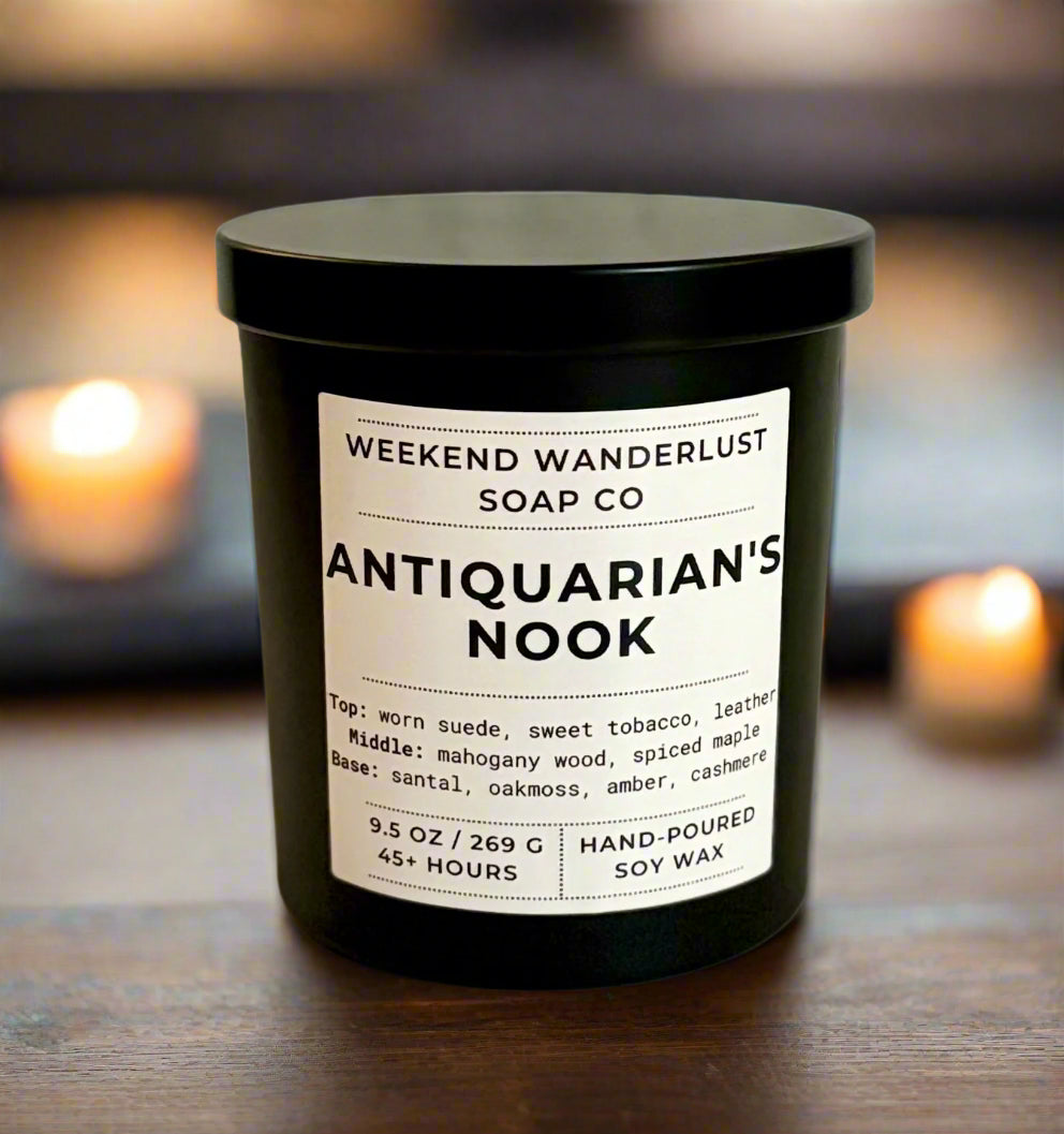 Antiquarian's Nook | Black Tumbler Soy Candles