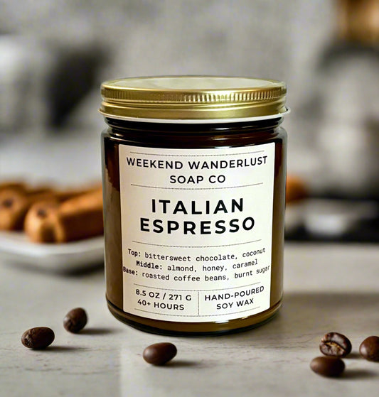 Italian Espresso | Amber Glass Soy Candles