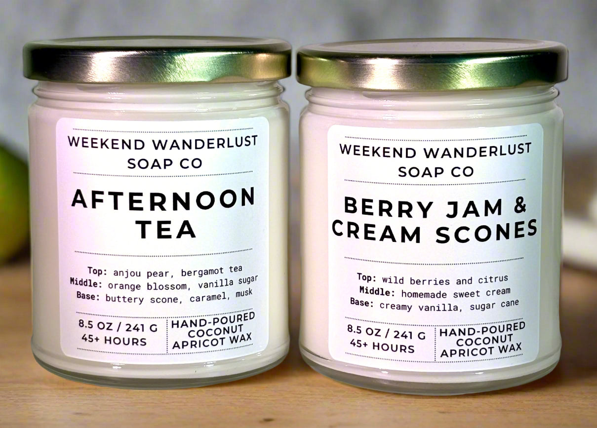 Afternoon Tea | Clear Glass Apricot Coconut Wax Candles