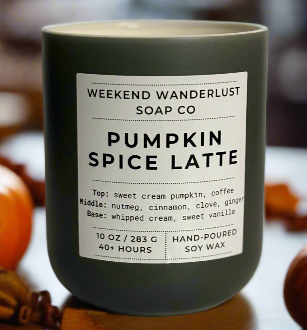 Pumpkin Spice Latte | Grey Ceramic Jar Soy Candles
