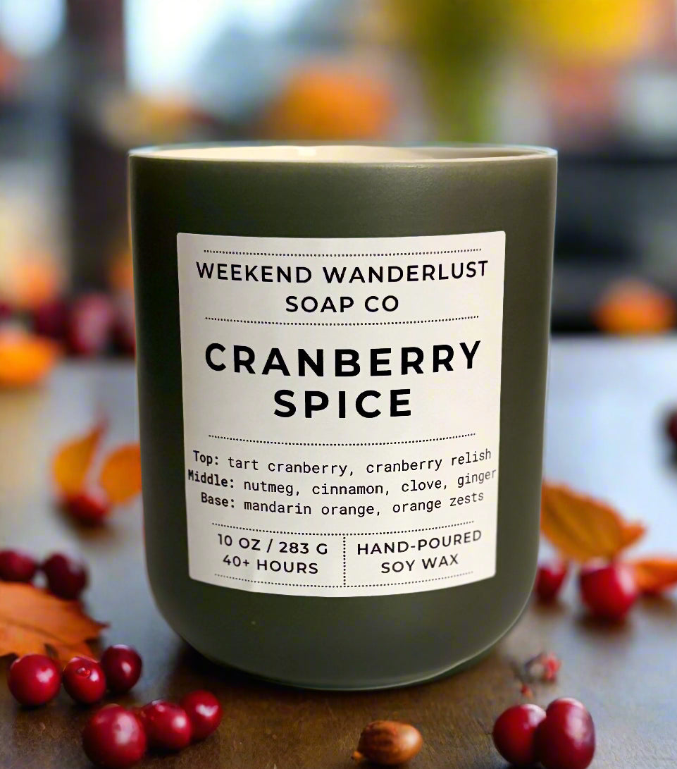 Cranberry Spice | Grey Ceramic Jar Soy Candles