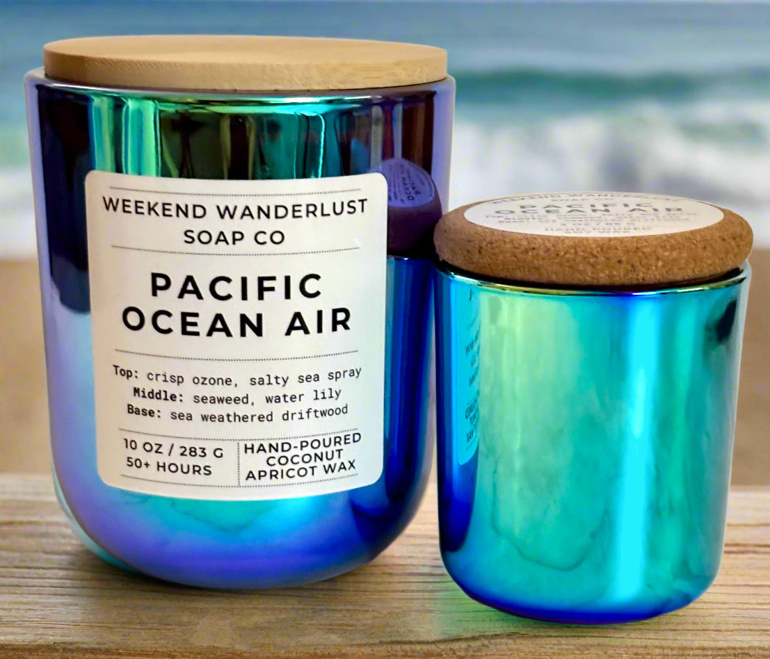 Pacific Ocean Air | Chrome Prism Tumbler Jar Coconut Apricot Wax Candles