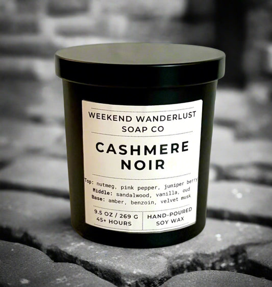 Cashmere Noir | Black Tumbler Soy Candles