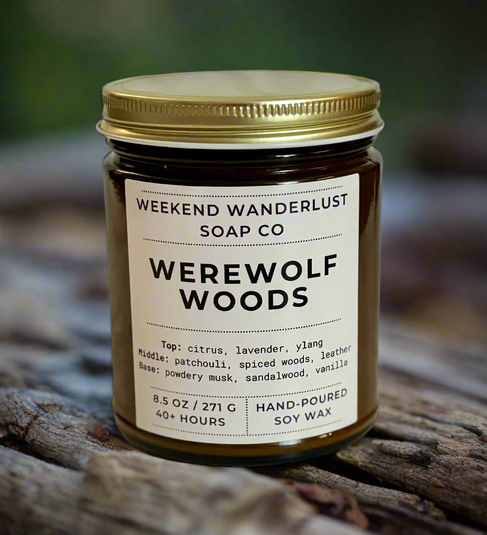Werewolf Woods | Amber Glass Soy Candles