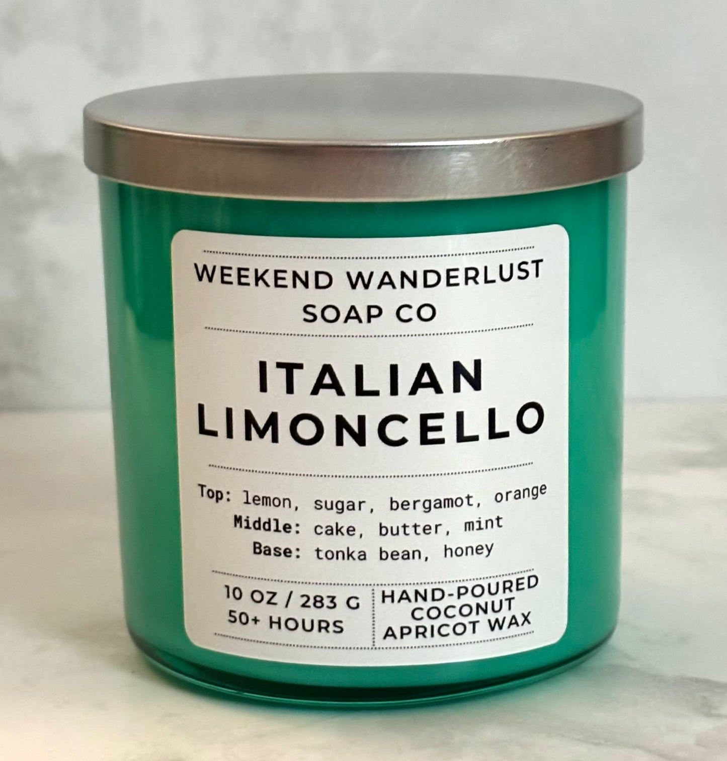 Italian Limoncello | Sea Foam Glass Coconut Apricot Wax Candles