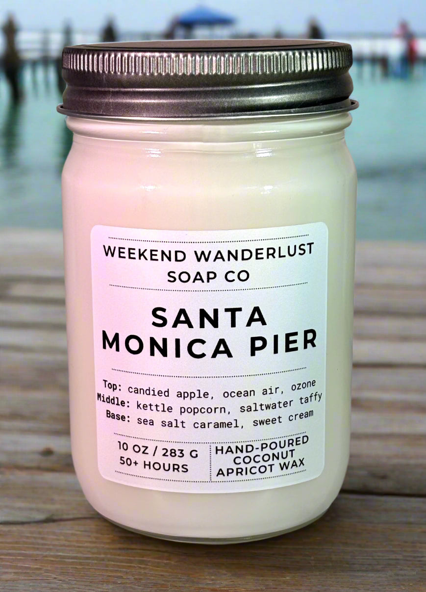 Santa Monica Pier | Clear Glass Apricot Coconut Wax Candles