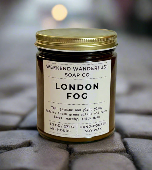London Fog | Amber Glass Soy Candles