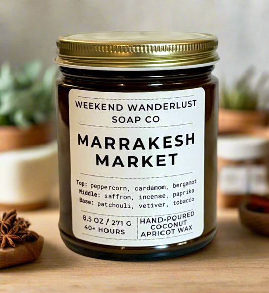 Marrakesh Market | Amber Glass Apricot Coconut Wax Candles
