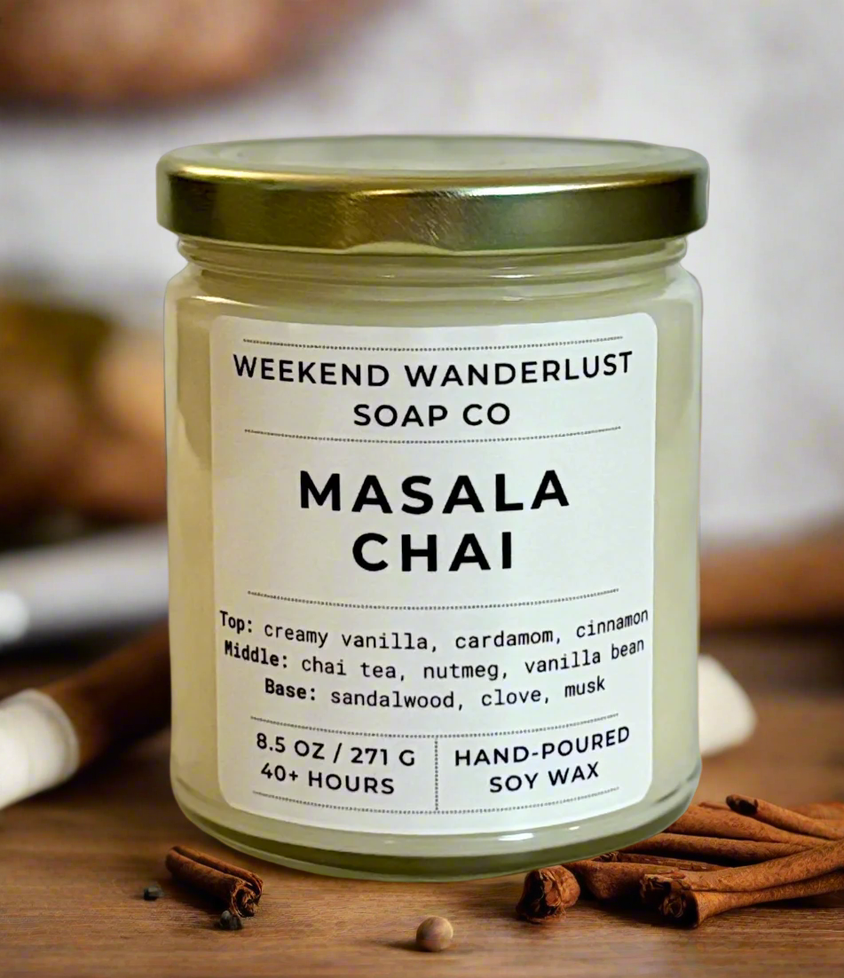 Masala Chai | Clear Glass Soy Wax Candles