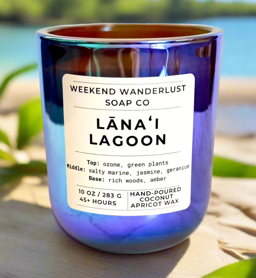 Lana'i Lagoon | Chrome Prism Tumbler Jar Coconut Apricot Wax Candles