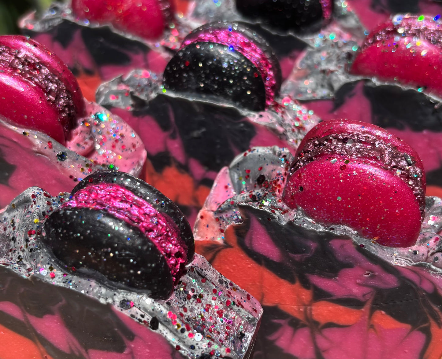 Midnight Black Cherry Macaron Artisan Soap