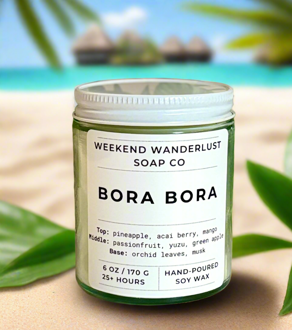 Bora Bora | Clear Glass Soy Wax Candles