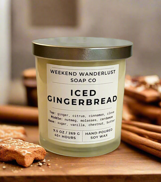 Iced Gingerbread | Clear Glass Soy Candles