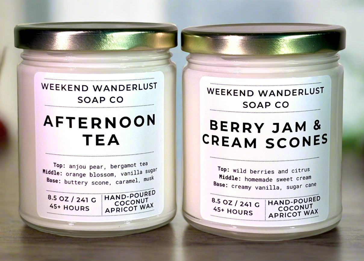 Berry Jam & Cream Scones | Clear Glass Apricot Coconut Wax Candles