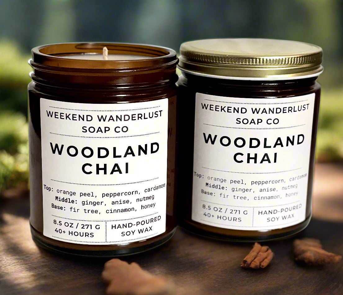 Woodland Chai | Amber Glass Soy Candles