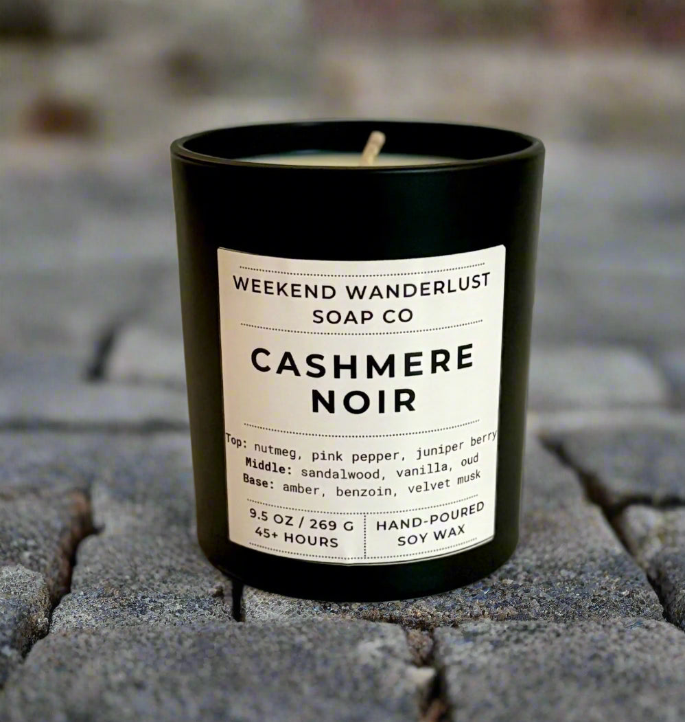 Cashmere Noir | Black Tumbler Soy Candles