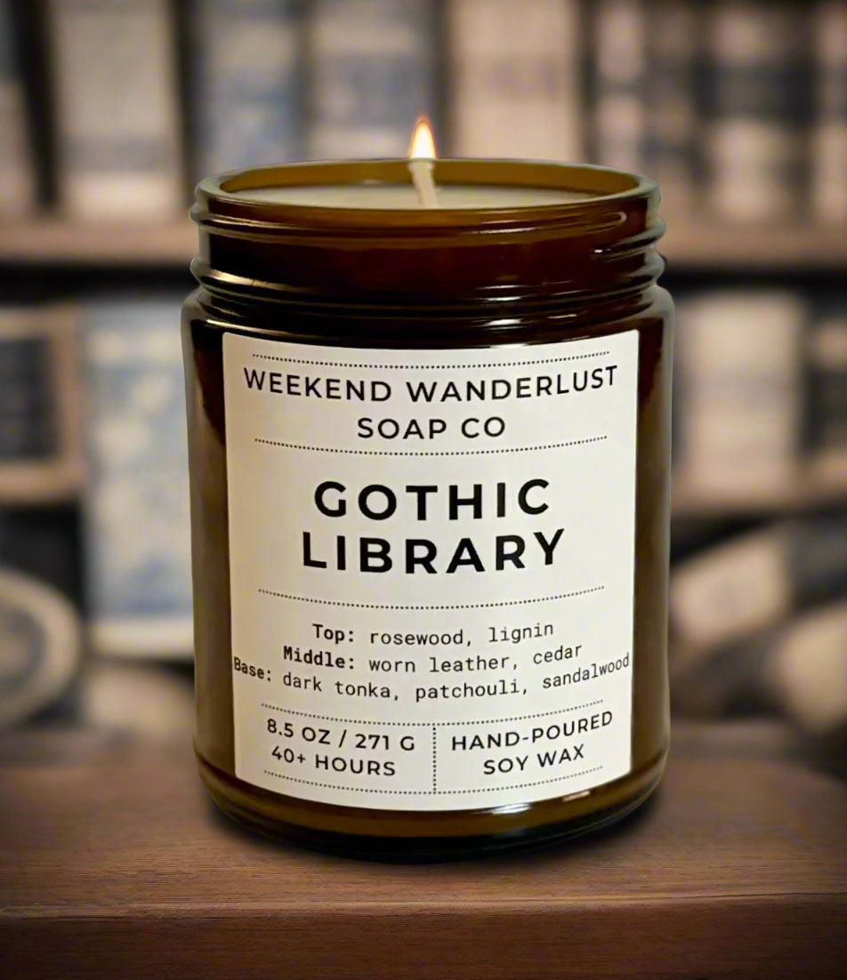 Gothic Library | Amber Glass Soy Candles