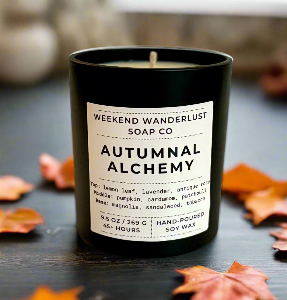 Autumnal Alchemy | Black Tumbler Soy Candles