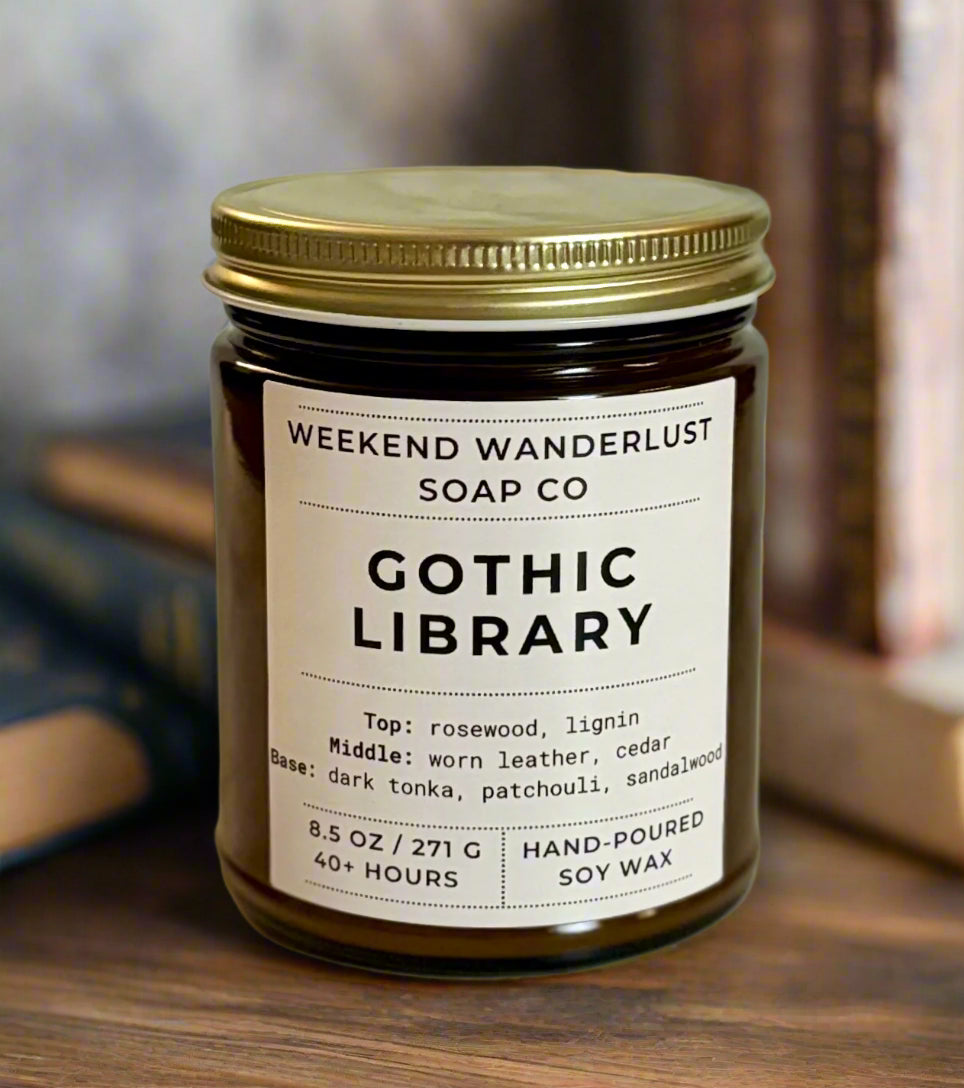 Gothic Library | Amber Glass Soy Candles