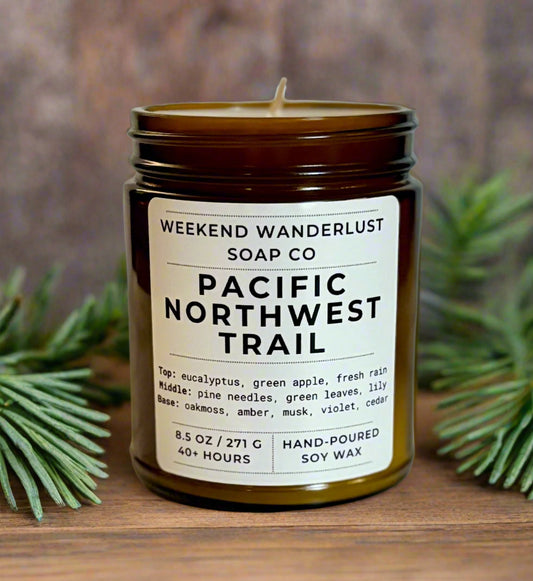 Pacific Northwest Trail | Amber Glass Soy Candles