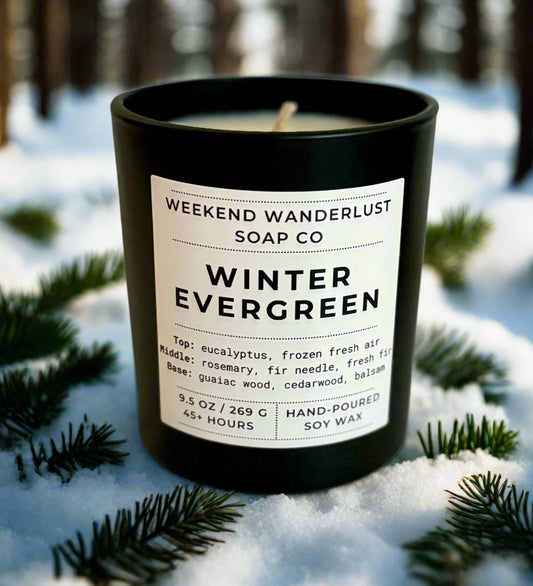 Winter Evergreen | Black Tumbler Soy Candles