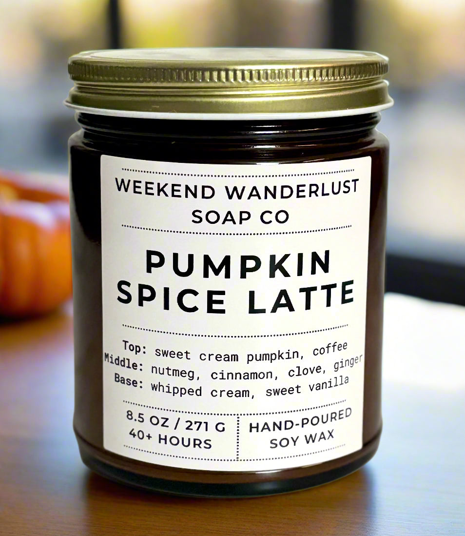 Pumpkin Spice Latte | Amber Glass Soy Candles