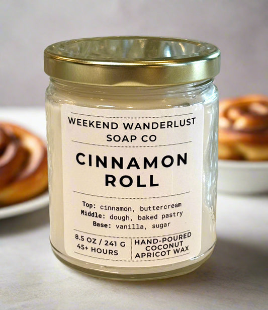 Cinnamon Roll | Clear Glass Apricot Coconut Wax Candles
