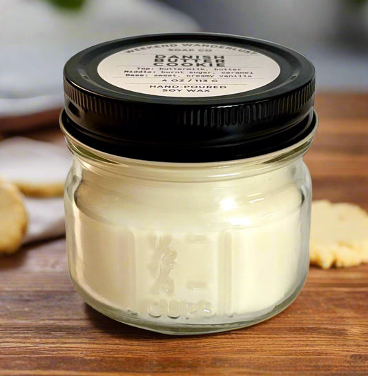Danish Butter Cookie | Square Mason Jar Soy Candles