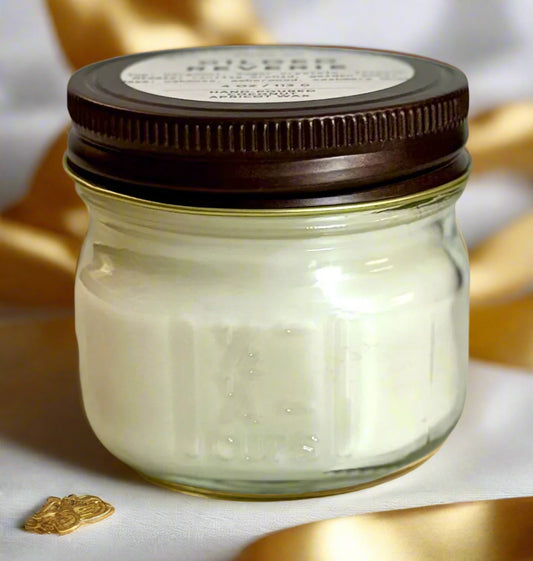 Gilded Reverie | Square Mason Jar Apricot Coconut Candles