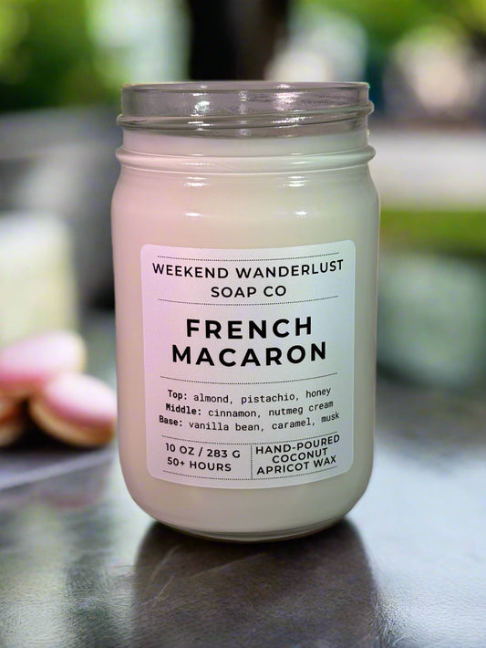 French Macaron | Clear Glass Apricot Coconut Wax Candles