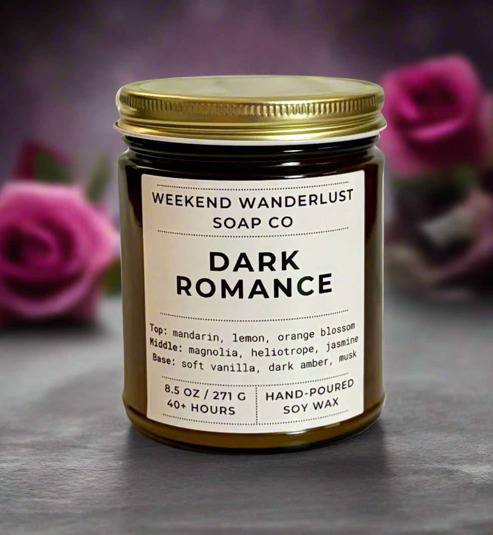 Dark Romance | Amber Glass Soy Candles