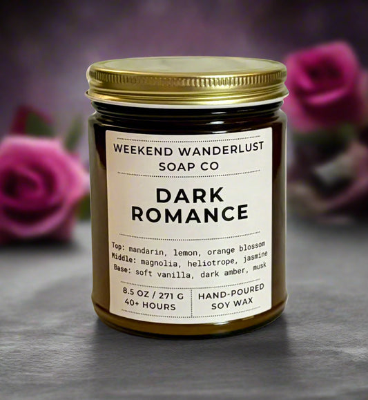 Dark Romance | Amber Glass Soy Candles