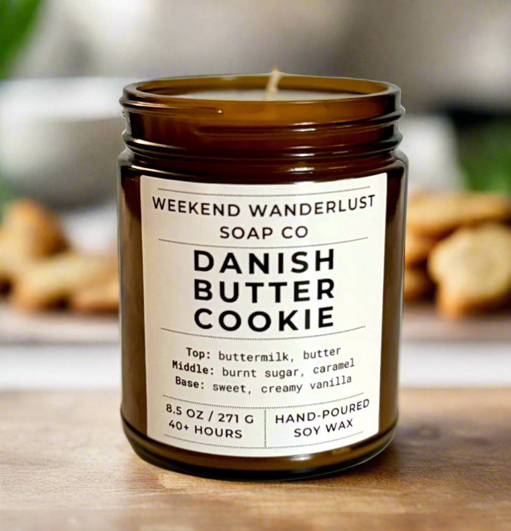 Danish Butter Cookie | Amber Glass Soy Candles