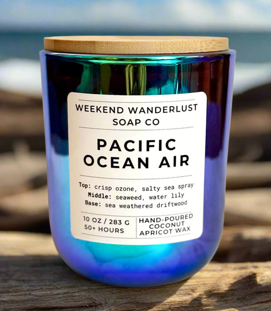 Pacific Ocean Air | Chrome Prism Tumbler Jar Coconut Apricot Wax Candles