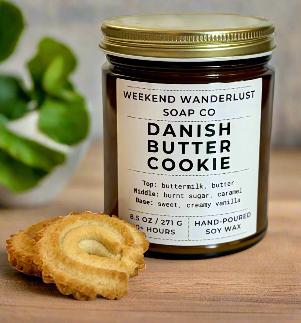 Danish Butter Cookie | Amber Glass Soy Candles
