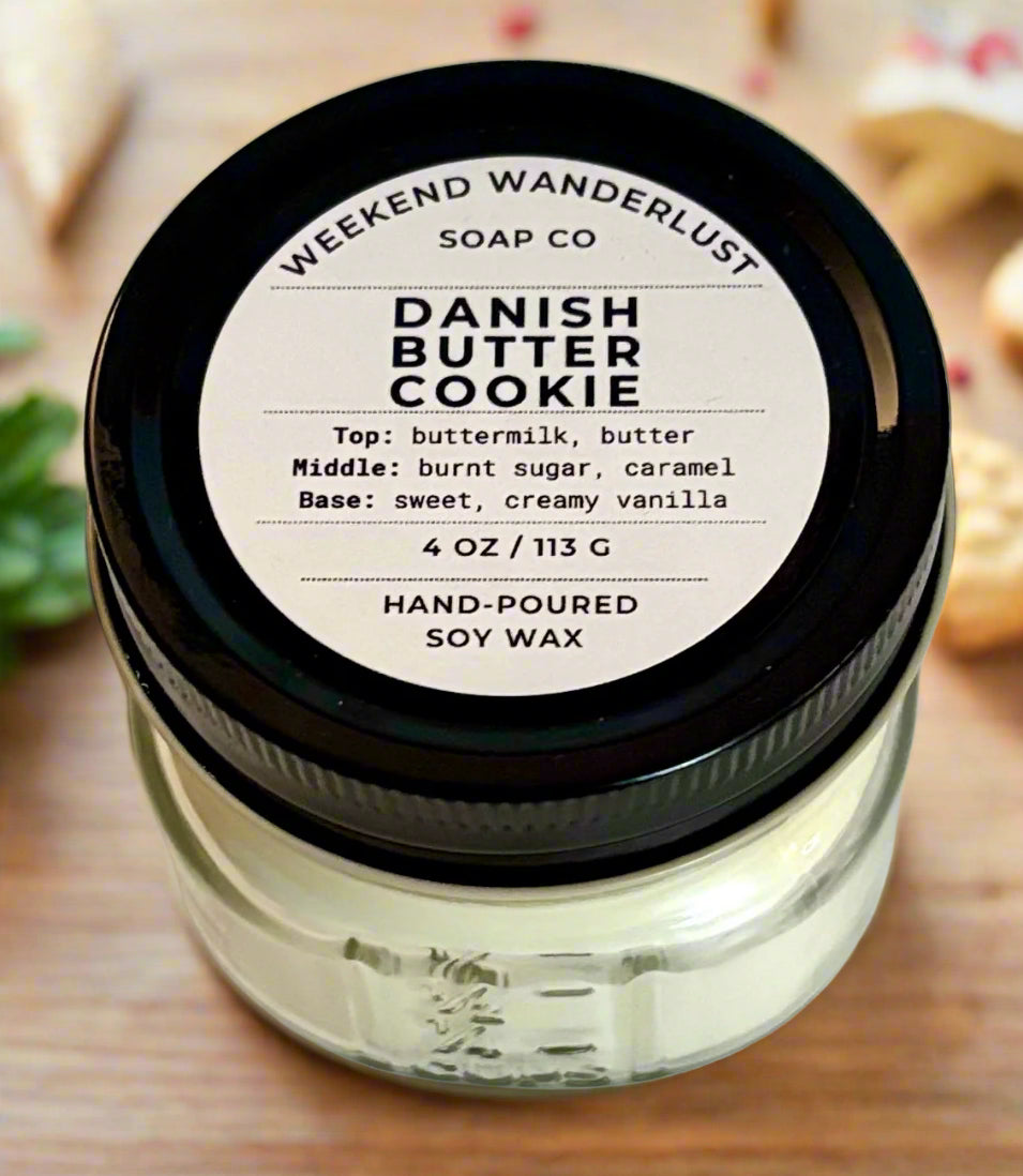 Danish Butter Cookie | Square Mason Jar Soy Candles