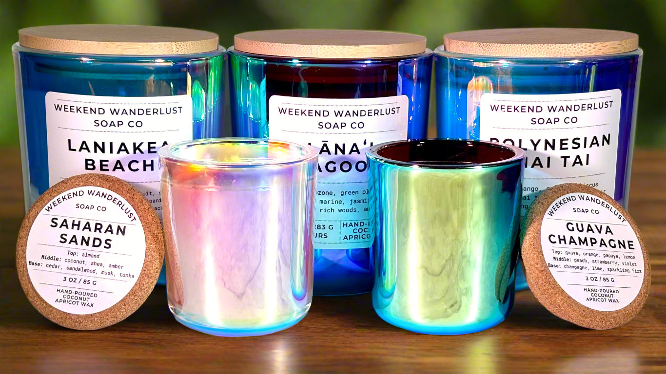 Guava Champagne | Mini Chrome Prism Tumbler Jar Coconut Apricot Wax Candles