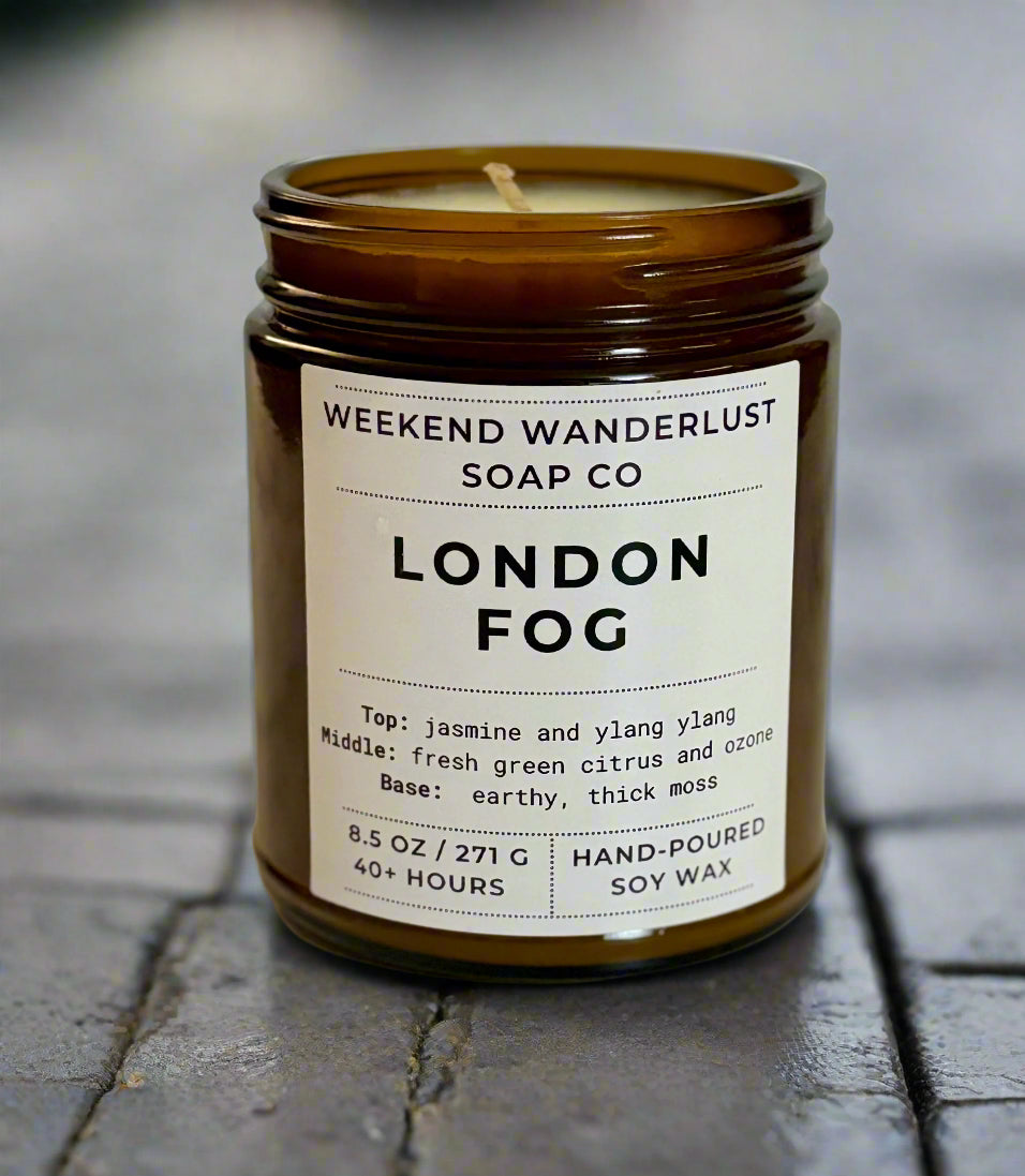 London Fog | Amber Glass Soy Candles