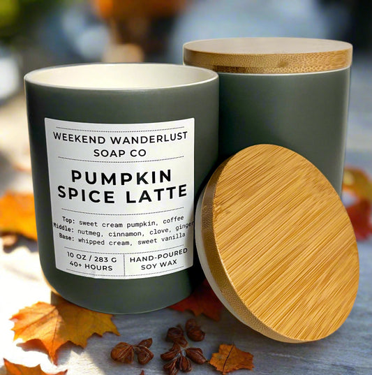 Pumpkin Spice Latte | Grey Ceramic Jar Soy Candles